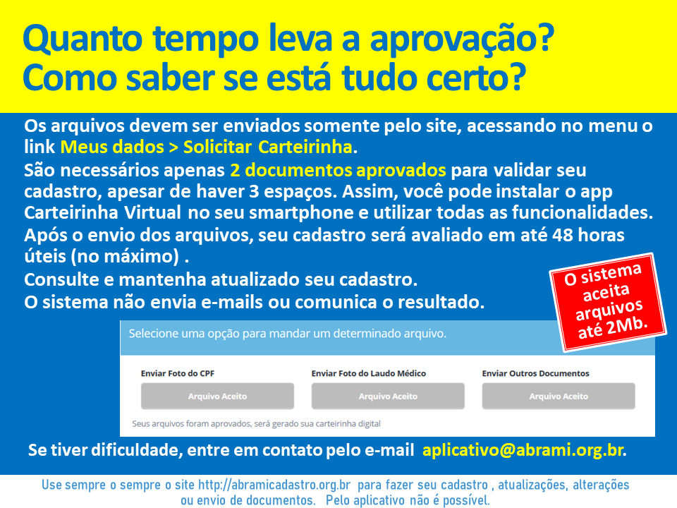 Aprovação do cadastro