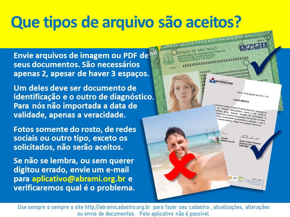 Tipos de arquivo aceito