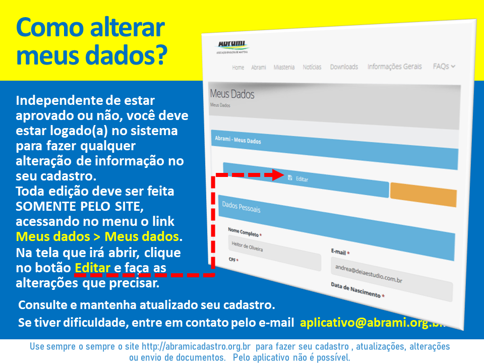 Alteração de informações