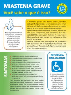 Folder com informações sobre miastenia